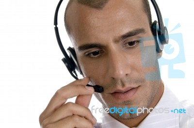 Young Businessman With Headphone Stock Photo