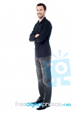 Young Casual Guy, Full Length Shot Stock Photo