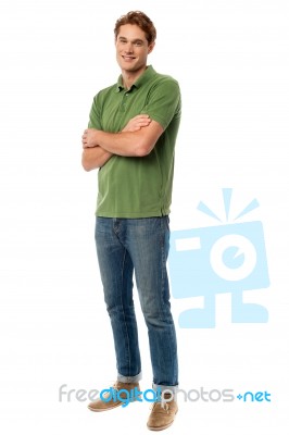 Young Casual Guy, Full Length Shot Stock Photo