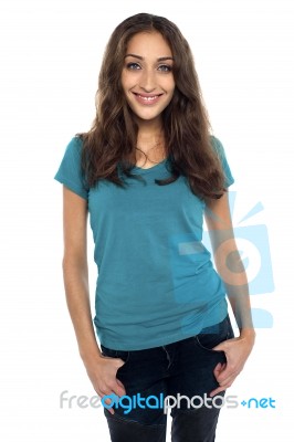 Young Casual Woman Style Stock Photo