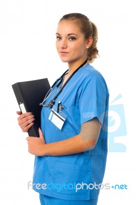 Young Cheerful Female Doctor Stock Photo