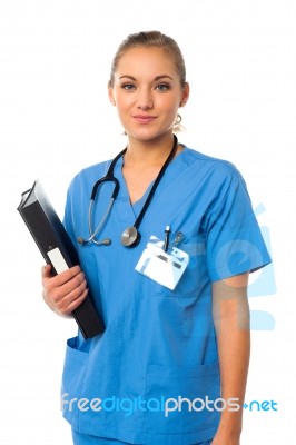 Young Cheerful Female Doctor Stock Photo