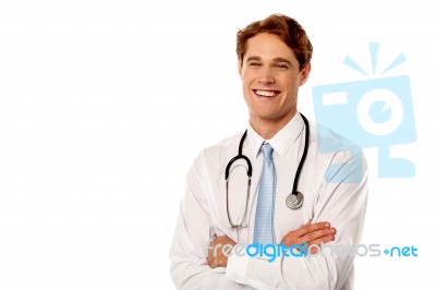 Young Cheerful Male Doctor Stock Photo