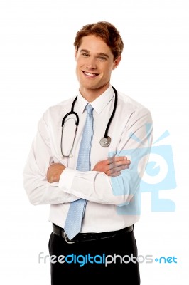 Young Confident Male Doctor Stock Photo