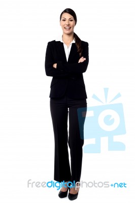 Young Confident Smiling Businesswoman Stock Photo