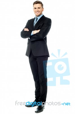 Young Corporate Guy, Full Length Shot Stock Photo