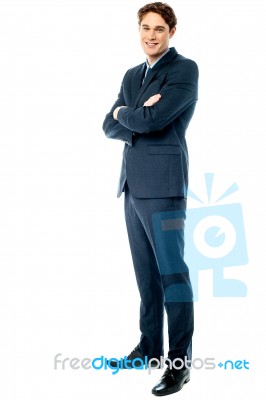 Young Corporate Guy, Full Length Shot Stock Photo