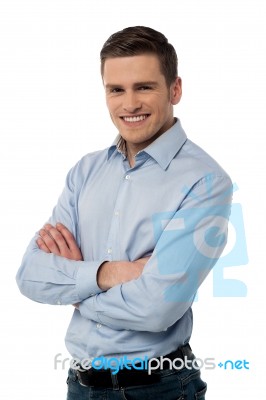 Young Corporate Man Posing Confidently Stock Photo