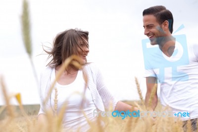 Young Couple Enjoying Stock Photo