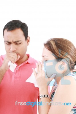 Young Couple Having Flu Stock Photo