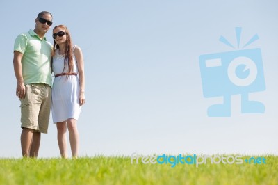 Young Couple Hug Stock Photo