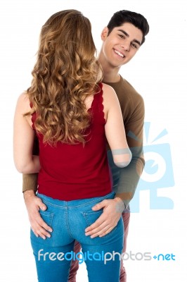 Young Couple Loving Each Other Stock Photo