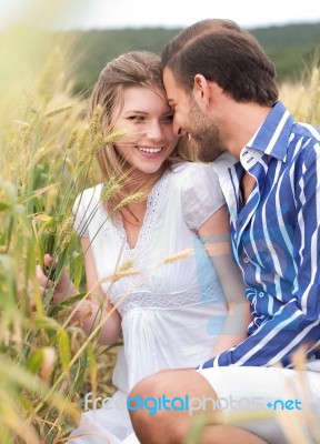 Young Couple Making Fun Stock Photo