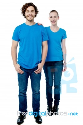 Young Couple Posing Together Stock Photo