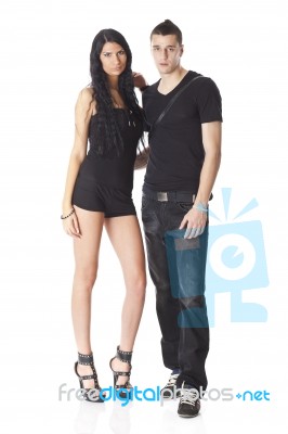 Young Couple Standing Stock Photo