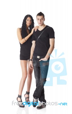 Young Couple Standing Stock Photo