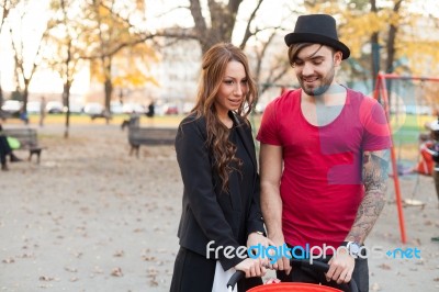 Young Couple With Baby Stock Photo