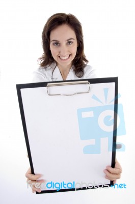 Young Doctor Showing Medical Prescription Stock Photo