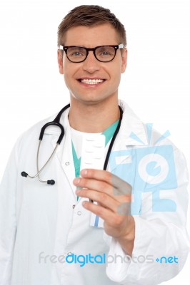 Young Doctor With Medicines Stock Photo