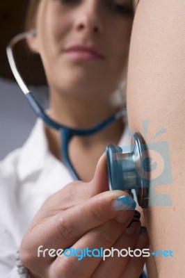 Young Doctor With Stethoscope Stock Photo