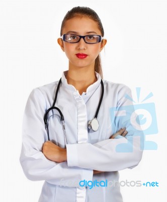 Young Doctor With Stethoscope Stock Photo