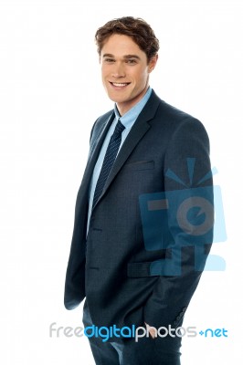 Young Executive In Business Suit Stock Photo