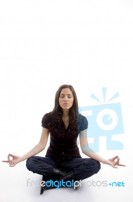 Young Female Doing Yoga Stock Photo