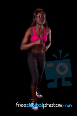 Young Fit African Woman Stock Photo