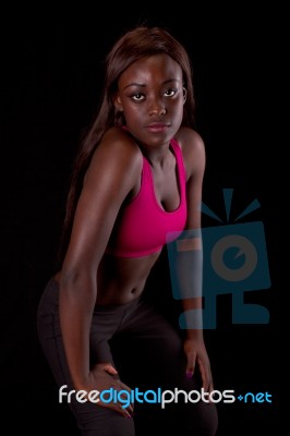 Young Fit African Woman Stock Photo