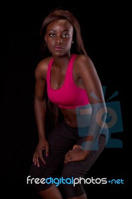 Young Fit African Woman Stock Photo