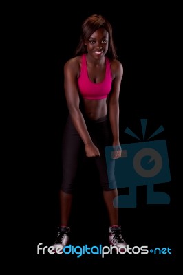 Young Fit African Woman Stock Photo