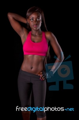 Young Fit African Woman Stock Photo