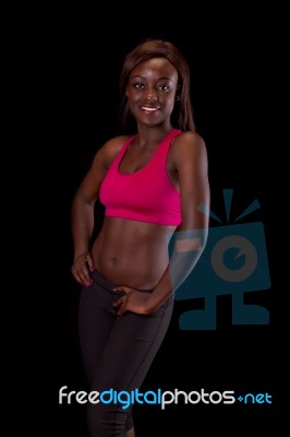 Young Fit African Woman Stock Photo