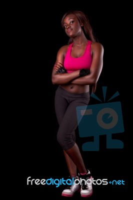 Young Fit African Woman Stock Photo