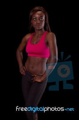 Young Fit African Woman Stock Photo