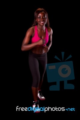 Young Fit African Woman Stock Photo