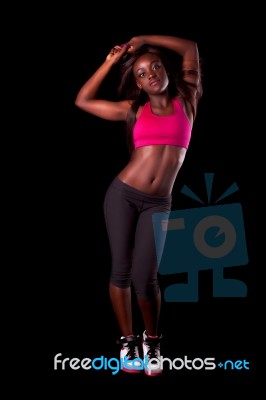 Young Fit African Woman Stock Photo