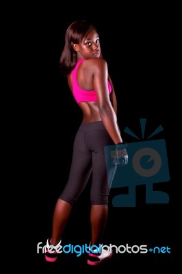 Young Fit African Woman Stock Photo