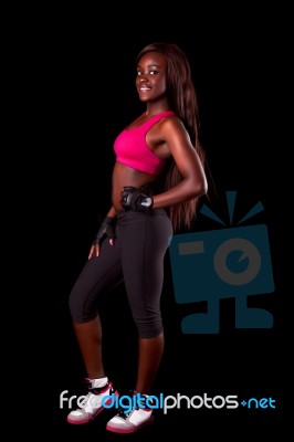 Young Fit African Woman Stock Photo