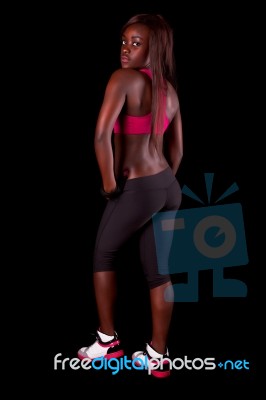 Young Fit African Woman Stock Photo