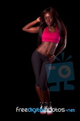 Young Fit African Woman Stock Photo