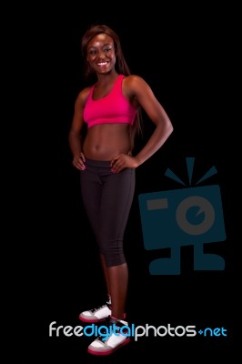 Young Fit African Woman Stock Photo