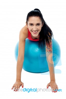 Young Fit Woman Doing Aerobics Stock Photo