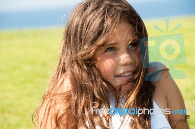 young girl In Garden Stock Photo