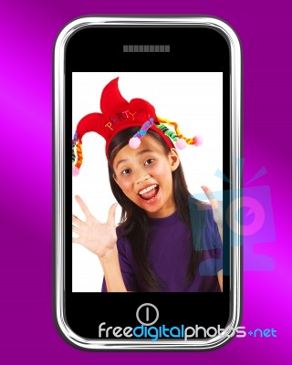 Young Girl On Mobile Phone Stock Image