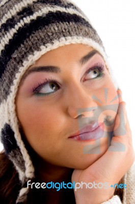 Young Girl Posing With Facial Expressions Stock Photo