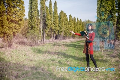 Young Girl Reading A Book Stock Photo