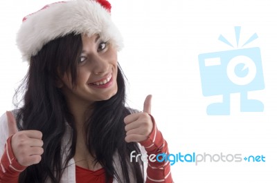 Young Girl Showing Thumbs Up Stock Photo