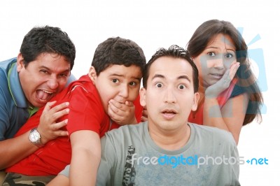 Young Group With Surprised Look Stock Photo