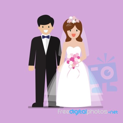 Young Happy Newlyweds Bride And Groom Stock Image